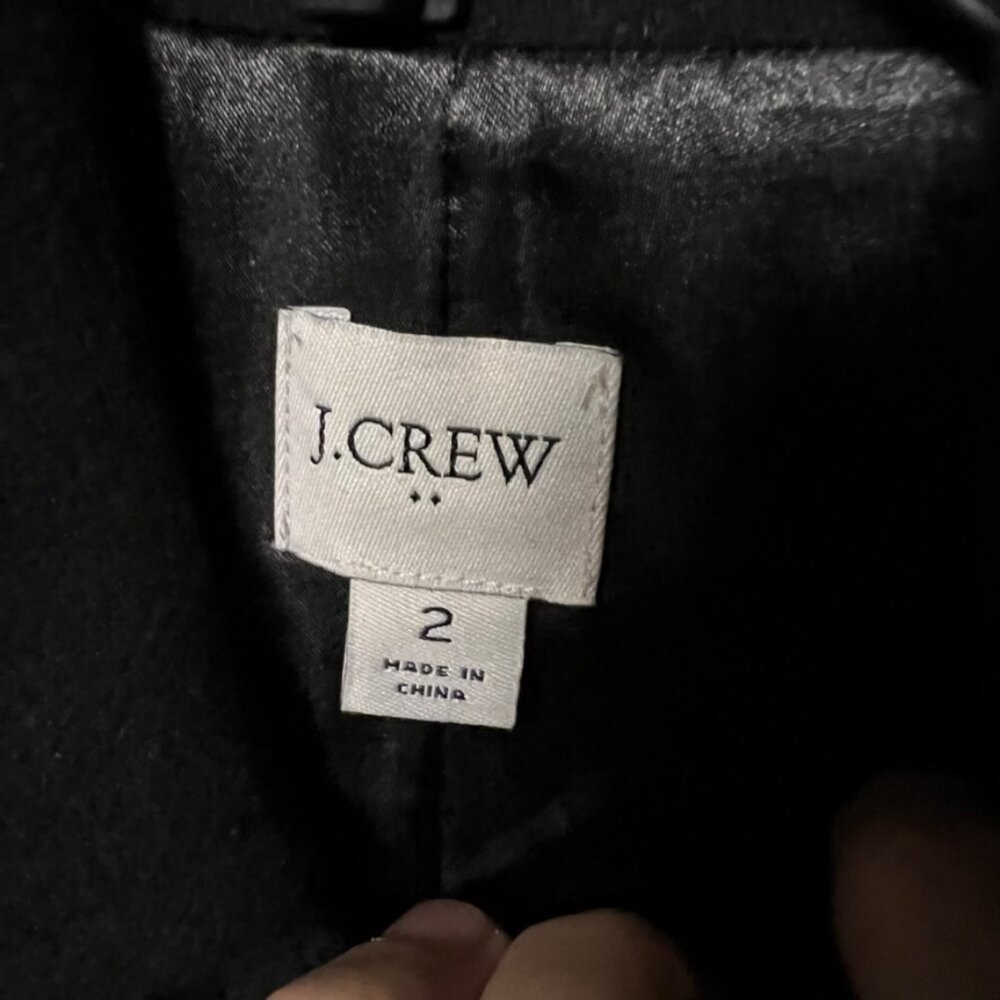 J.Crew Womens $298 Wool Blend Lady Coat Black Size 2 AT107 - Picture 6 of 6